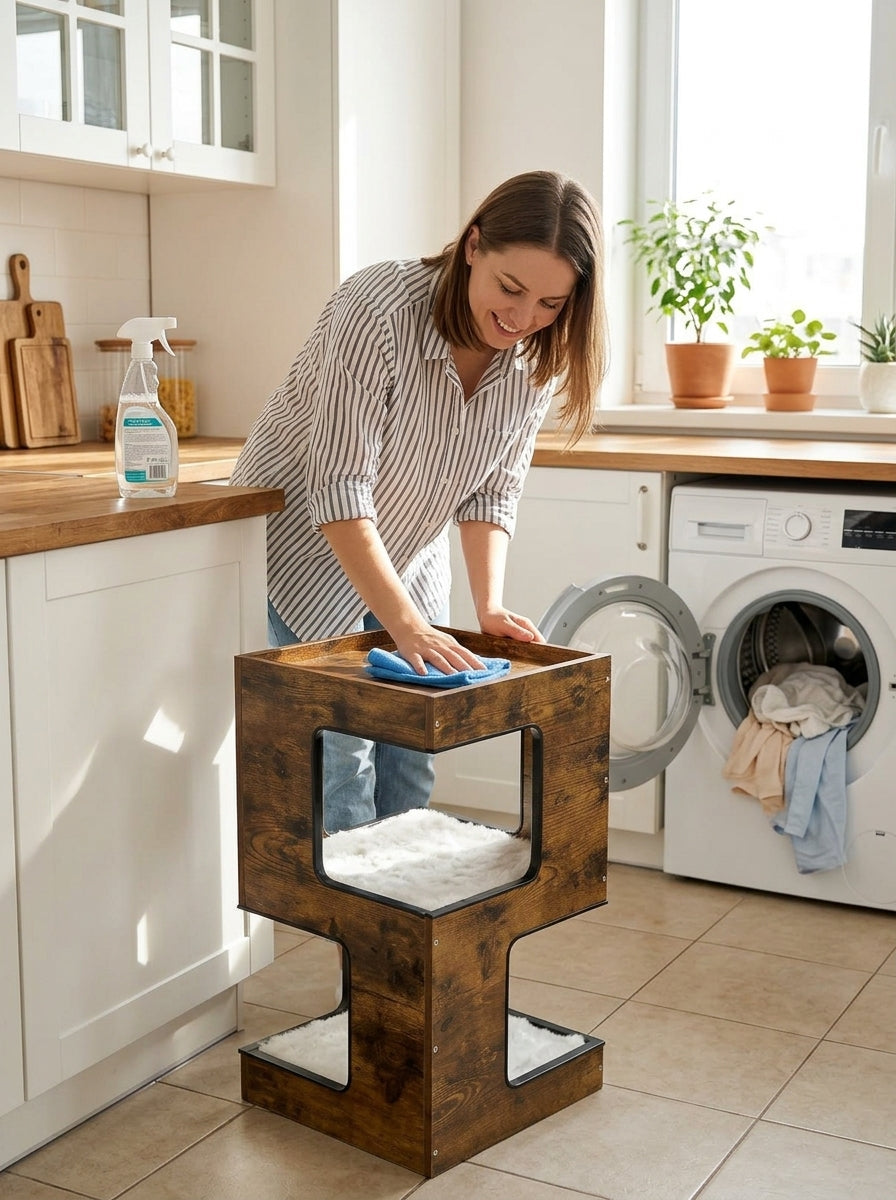 Catvera Modern Wood Cat Tree - Easy Maintenance & Cleaning