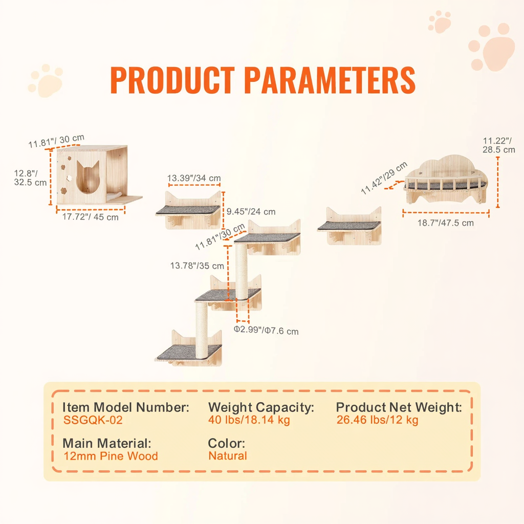 Catvera Modular Cat Wall Climbing System - Image 8|||PROMPT|||Cleaned image. Original analysis: found 1 watermark logo and 1 brand name in header area