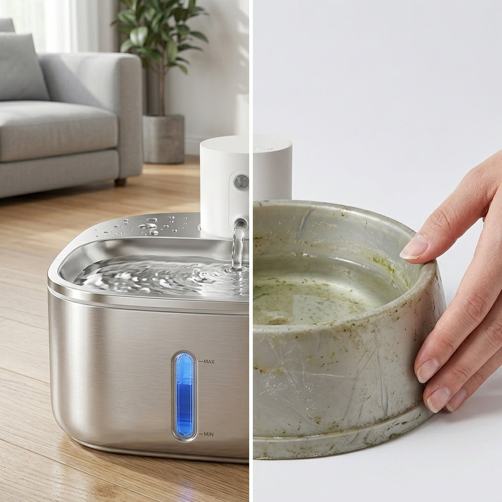Catvera Motion Sensor Water Fountain - Hygienic Stainless Steel