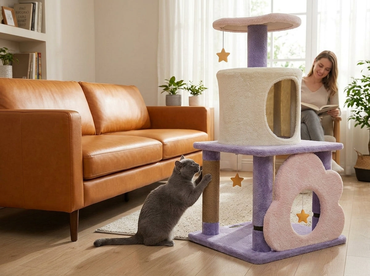 Catvera Multi-Level Cat Tree Condo - Keeps Cats Happy While Saving Your Sofa