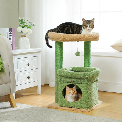 Catvera Multi-Level Cat Tree Tower - Image 3|||PROMPT|||Cleaned image. Original analysis: Found 1 watermark logo in the top left corner