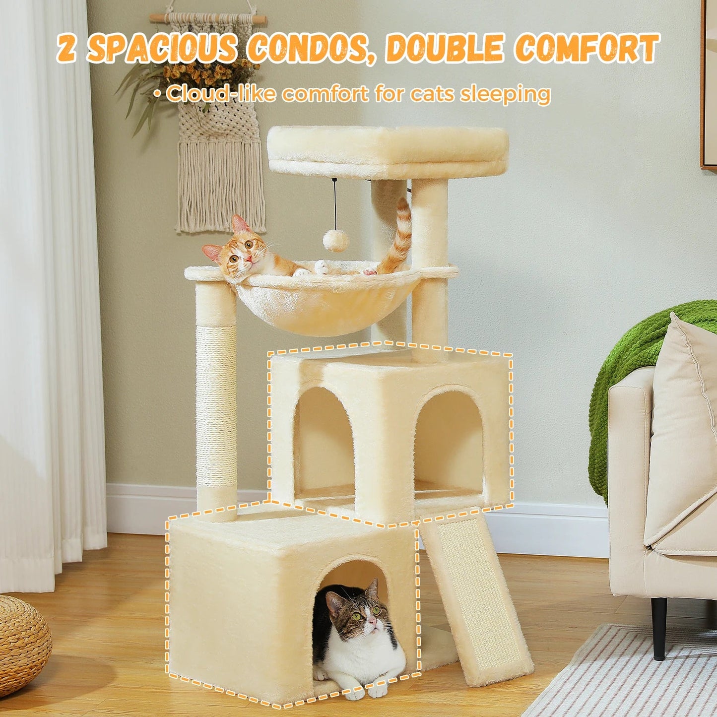 Catvera Multi-Level Cat Tree Tower - Image 3|||PROMPT|||Original clean product image