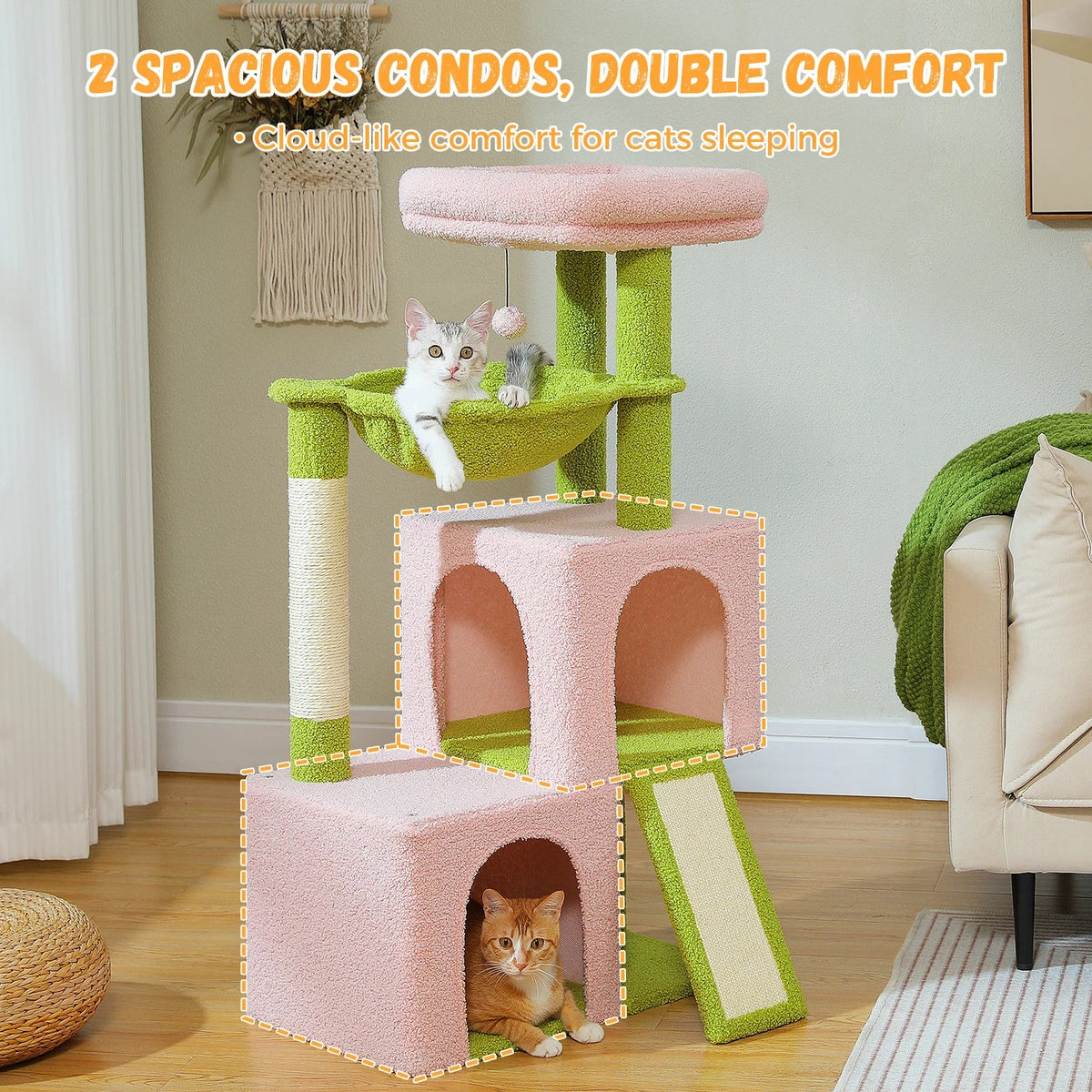 Catvera Multi-Level Cat Tree Tower - Image 6|||PROMPT|||Original clean product image