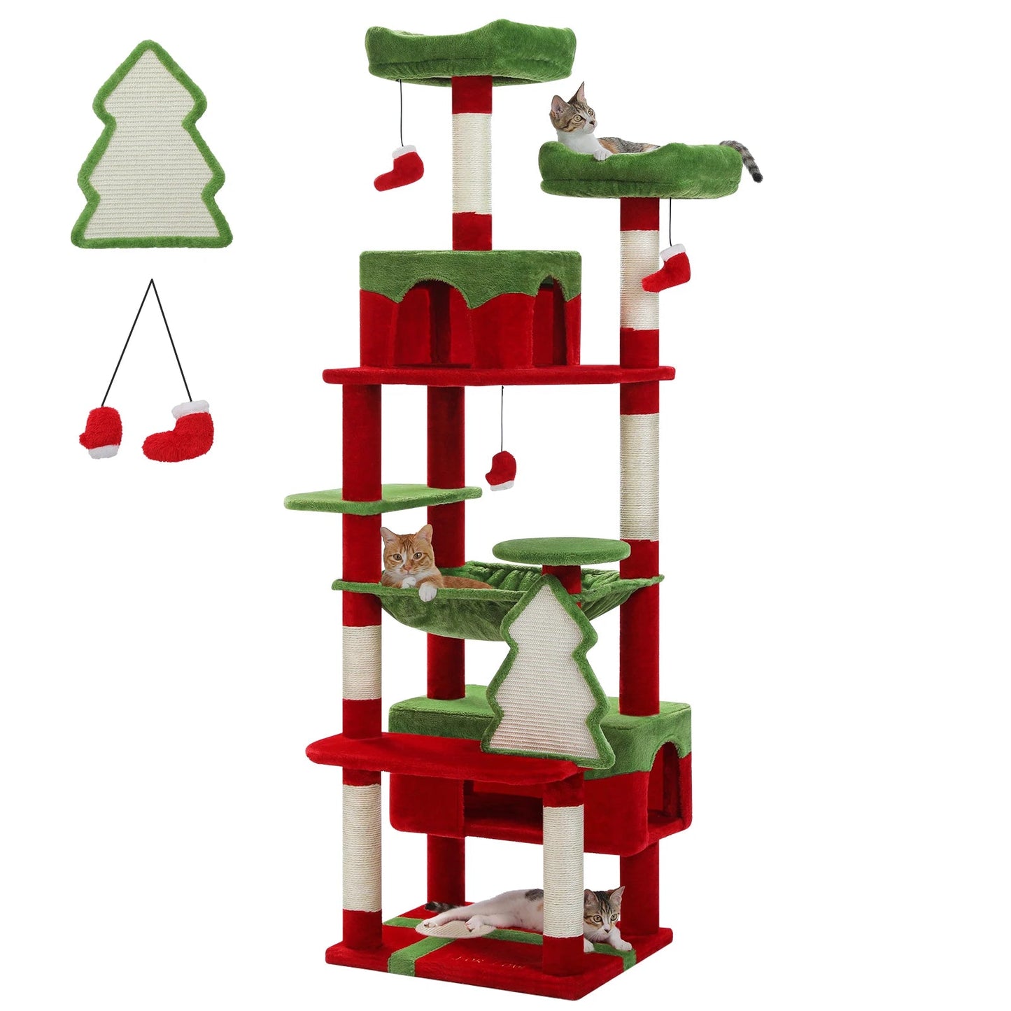 Catvera Multi-Level Cat Tree Tower - Image 7|||PROMPT|||Original clean product image