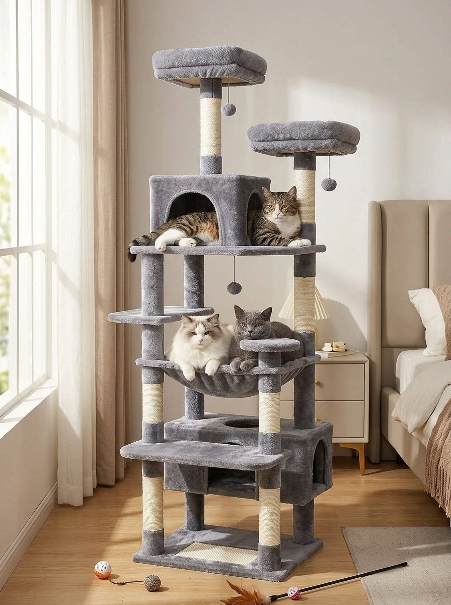 Catvera Multi-Level Cat Tree Tower - Built for Large Breeds