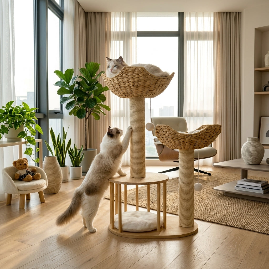 Catvera Multi-Level Natural Sisal Cat Tree - Main Product Image
