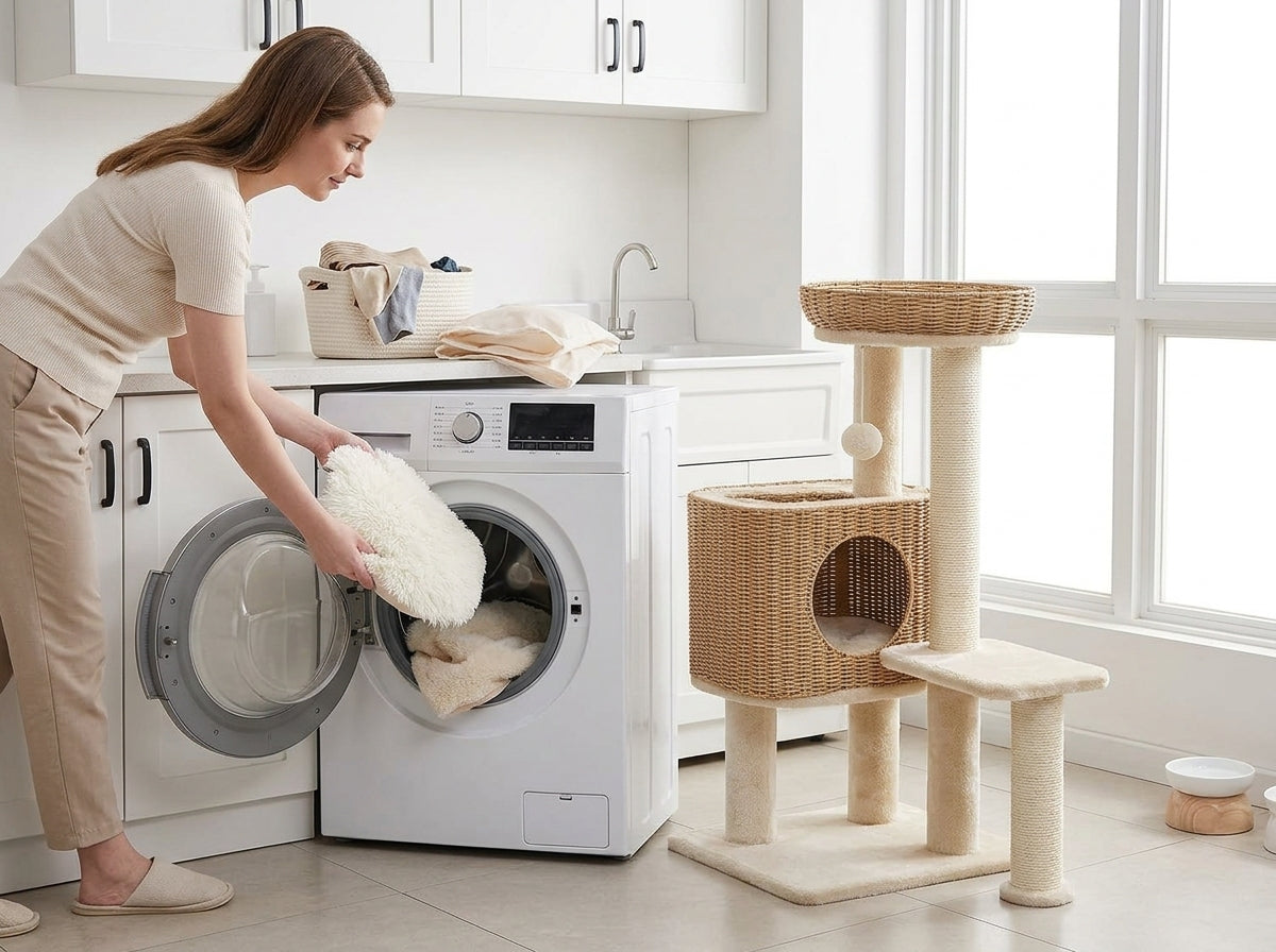 Catvera Multi-Level Rattan Cat Tree - Stays Fresh with Effortless Cleaning