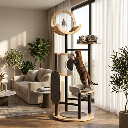 Catvera Multi-Level Steel Cat Tree - Image 1|||PROMPT|||Original clean product image