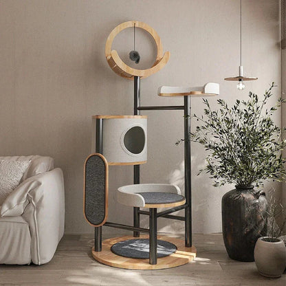 Catvera Multi-Level Steel Cat Tree - Image 10|||PROMPT|||Original clean product image