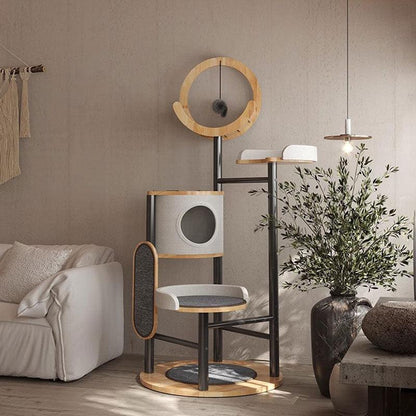Catvera Multi-Level Steel Cat Tree - Image 4|||PROMPT|||Original clean product image