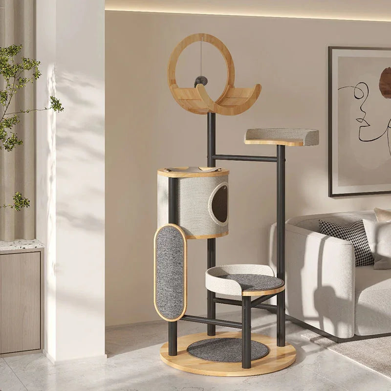 Catvera Multi-Level Steel Cat Tree - Image 8|||PROMPT|||Original clean product image