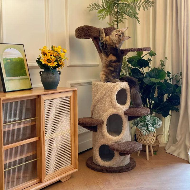 Catvera Multi-Level Wooden Cat Tree - Image 10|||PROMPT|||Original clean product image
