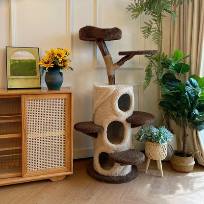 Catvera Multi-Level Wooden Cat Tree - Image 11|||PROMPT|||Original clean product image