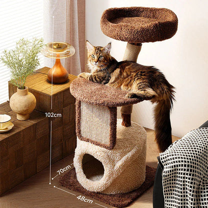 Catvera Multi-Level Wooden Cat Tree - Image 16|||PROMPT|||Original clean product image