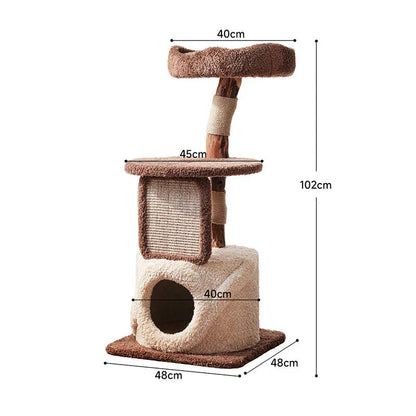 Catvera Multi-Level Wooden Cat Tree - Image 18|||PROMPT|||Original clean product image