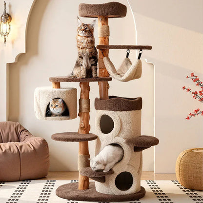 Catvera Multi-Level Wooden Cat Tree - Image 2|||PROMPT|||Original clean product image