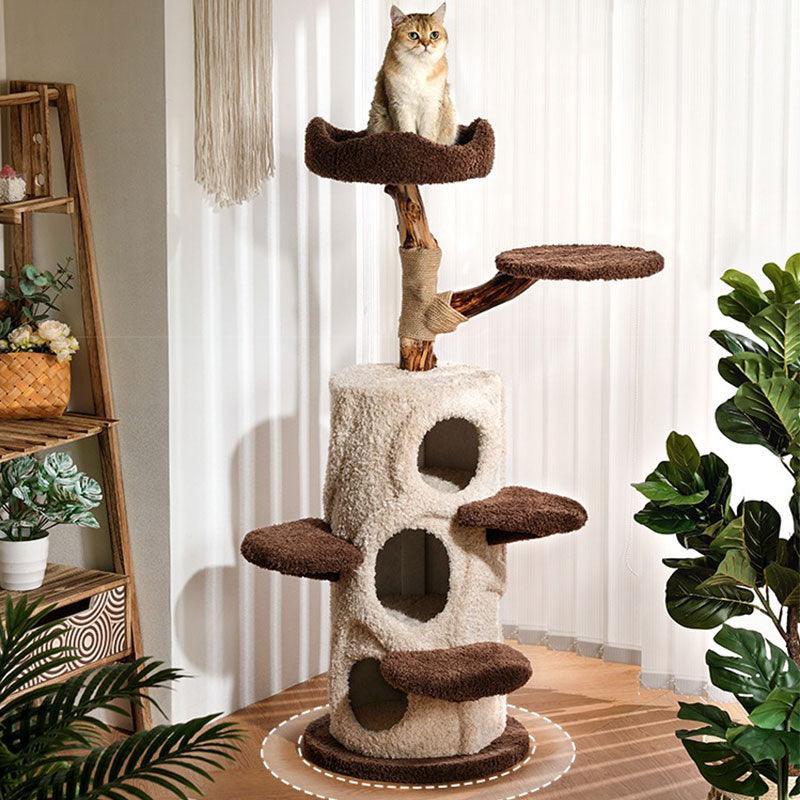 Catvera Multi-Level Wooden Cat Tree - Image 9|||PROMPT|||Original clean product image
