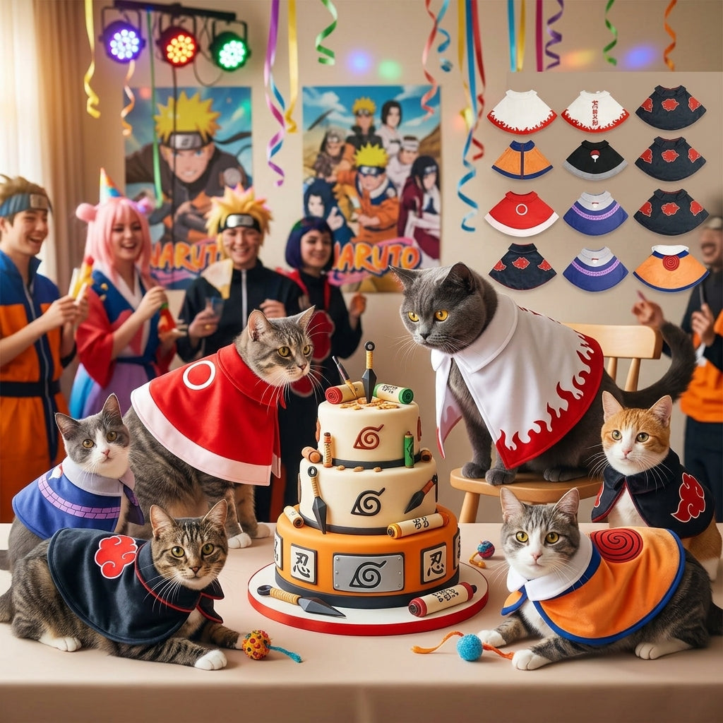 Catvera Naruto Anime Cat Cosplay Cape - Party-Ready Cosplay Fun
