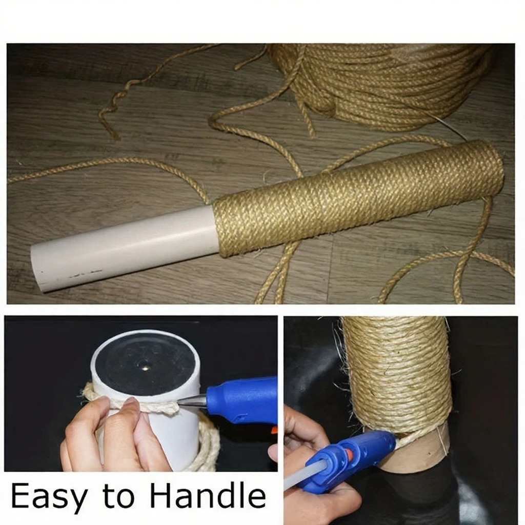 Catvera Natural Sisal Scratching Rope - Image 4|||PROMPT|||Cleaned image. Original analysis: found 1 watermark text overlay - 'DIY' in yellow and red text in the top right corner