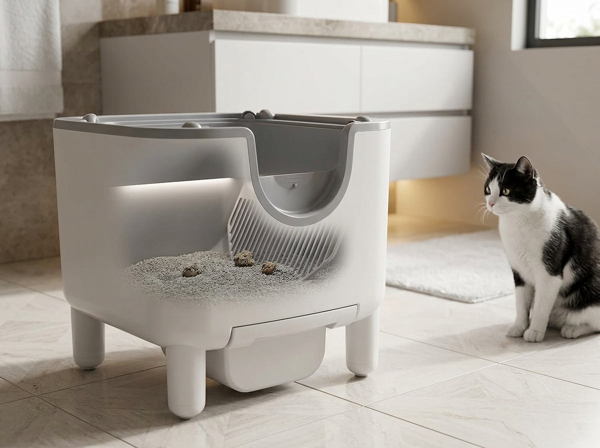 Catvera Open-Top Self-Cleaning Litter Box - Smart Automatic Scooping