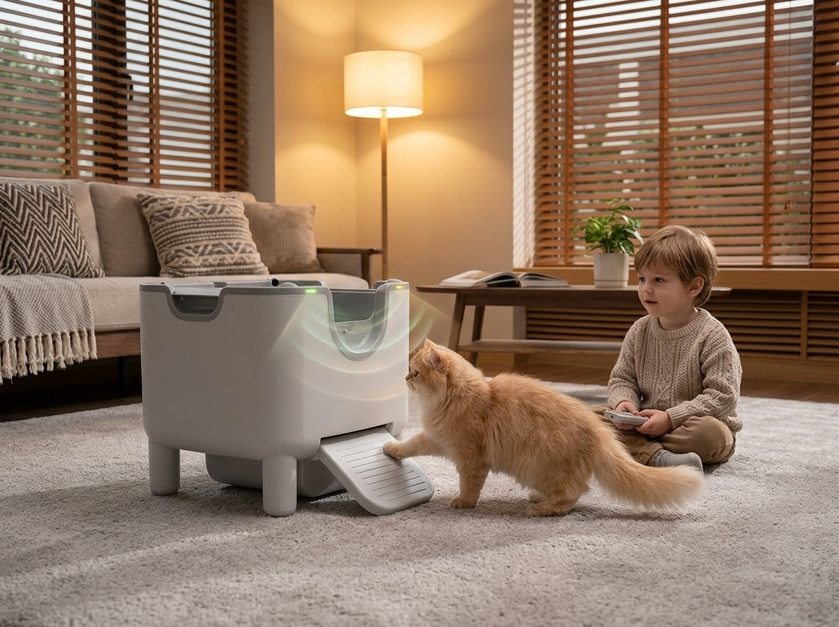 Catvera Open-Top Self-Cleaning Litter Box - Advanced Safety Protection