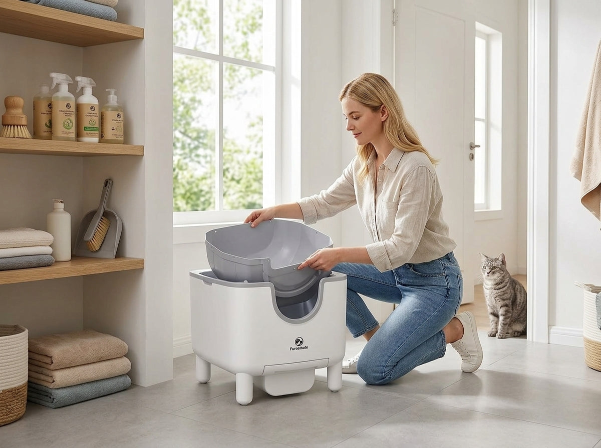 Catvera Open-Top Self-Cleaning Litter Box - Effortless Maintenance