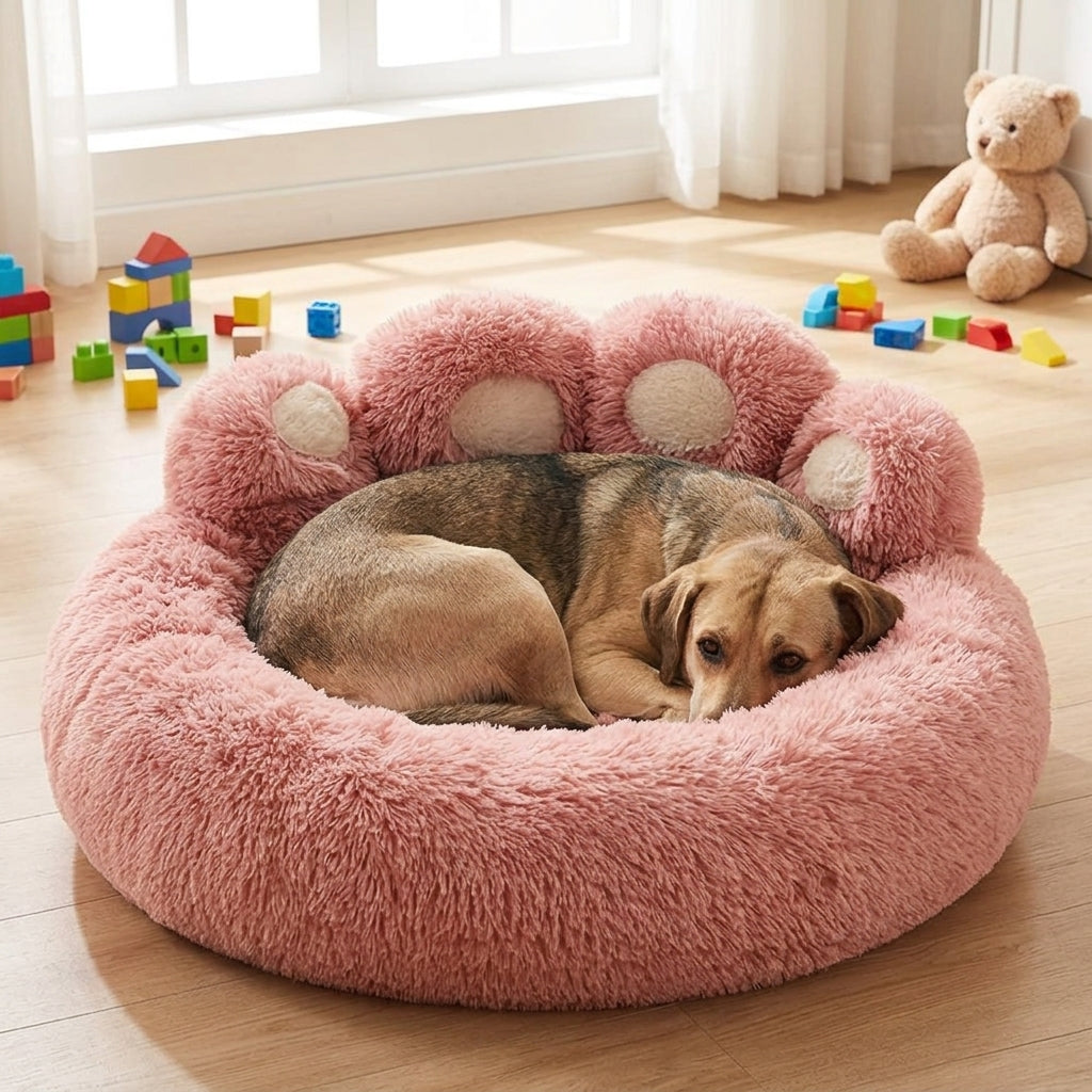Catvera Paw-Shaped Pet Bed - Security & Support Features
