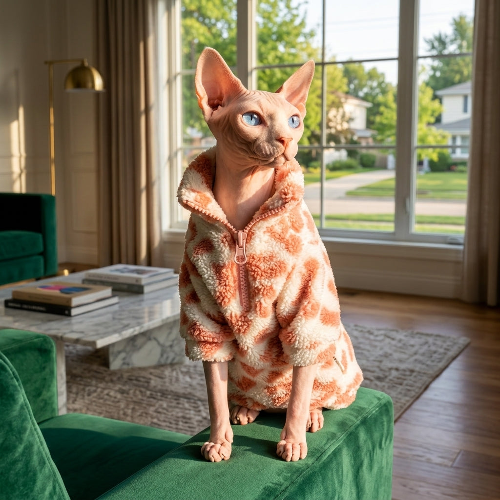 Catvera Pink Leopard Sphynx Sweatshirt - Main Product Image