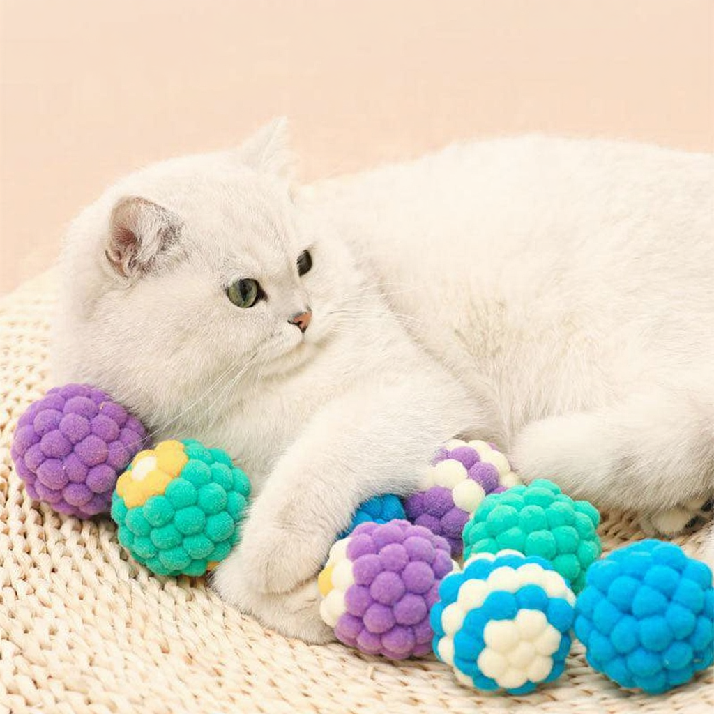 Catvera Plush Bell Cat Balls - Image 1|||PROMPT|||Cleaned image. Original analysis: found 1 text watermark 'MEWCATS' in the top left corner