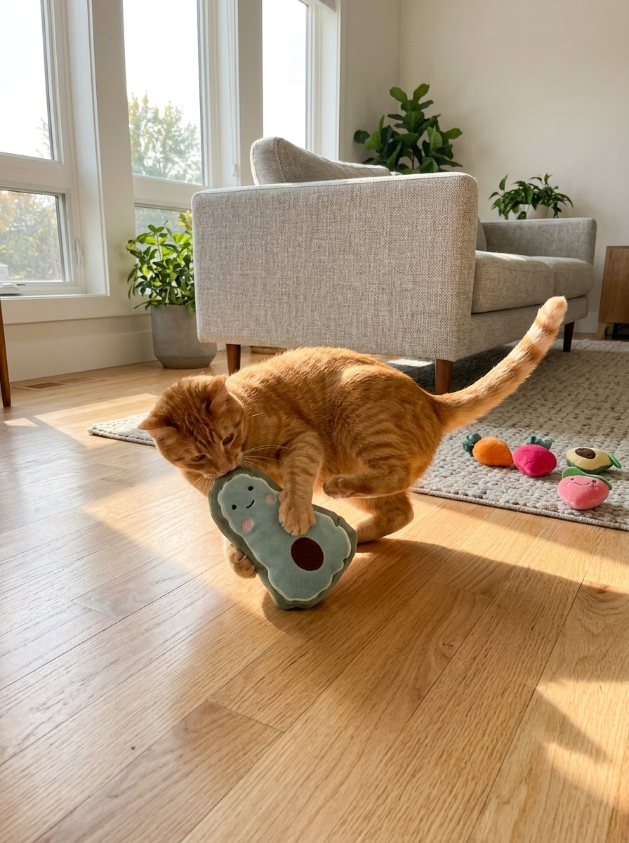 Catvera Plush Fruit Kicker Toys - Natural Hunting Instincts