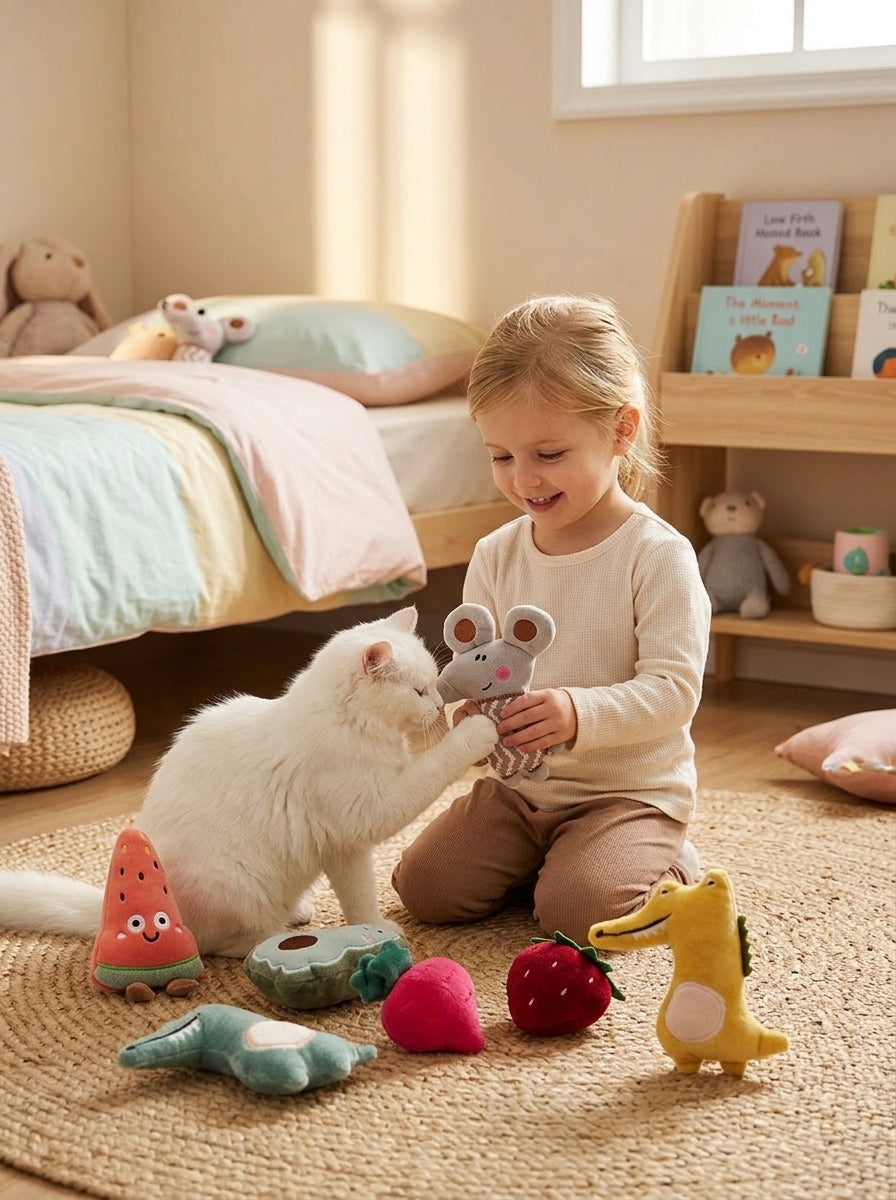Catvera Plush Fruit Kicker Toys - Safe Premium Construction