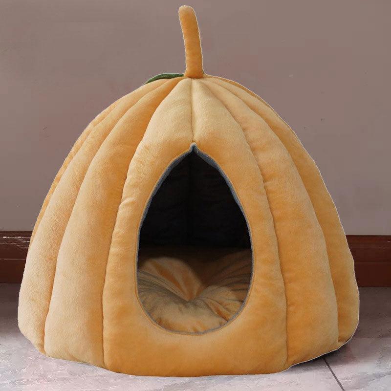 Catvera Pumpkin Cat Cave Bed - Image 8|||PROMPT|||Original clean product image