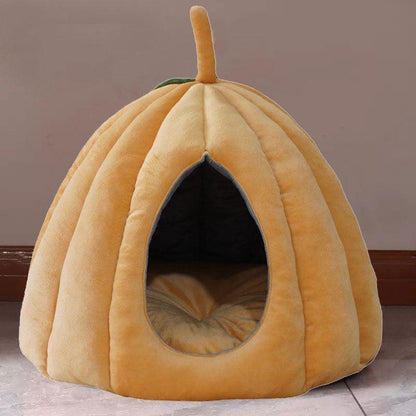 Catvera Pumpkin Cat Cave Bed - Image 8|||PROMPT|||Original clean product image