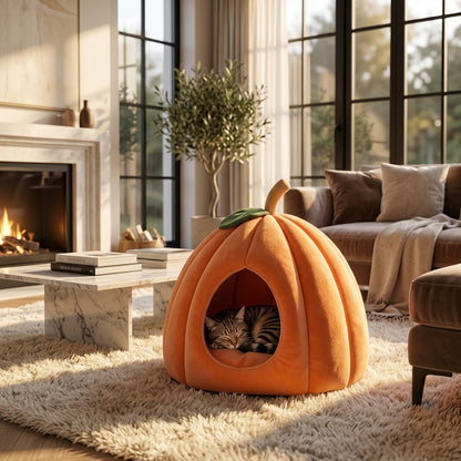 Catvera Pumpkin Cat Cave Bed - Main Product Image