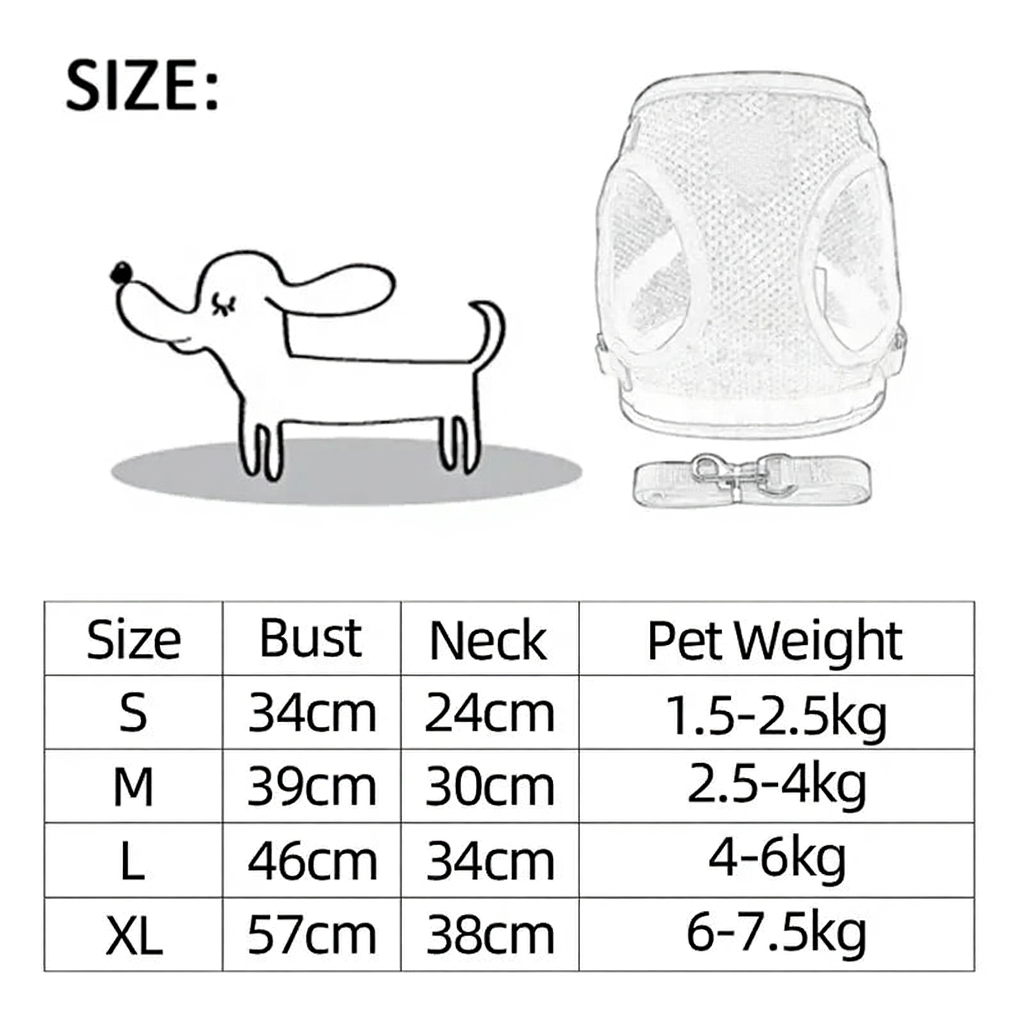 Catvera Reflective Mesh Pet Harness - Image 6|||PROMPT|||Cleaned image. Original analysis: Found 1 logo/brand mark on the product - a small circular emblem/crest visible on the top center of the harness backpack in the right diagram