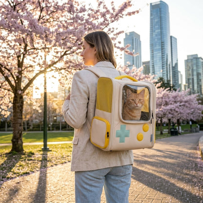 Catvera Retro Gaming Cat Carrier Backpack - Main Product Image