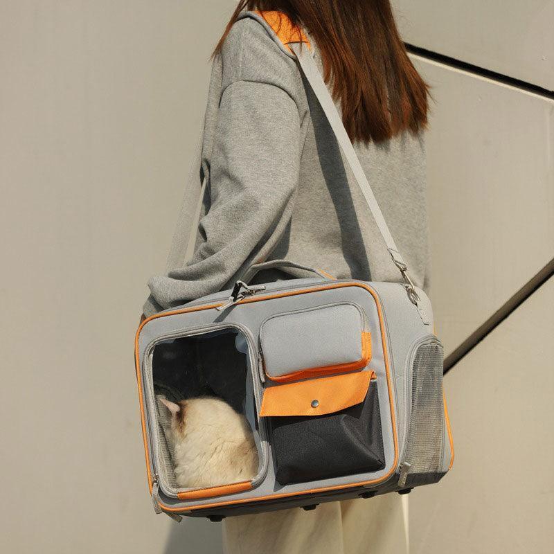 Catvera Rolling Wheeled Cat Carrier - Image 4|||PROMPT|||Original clean product image