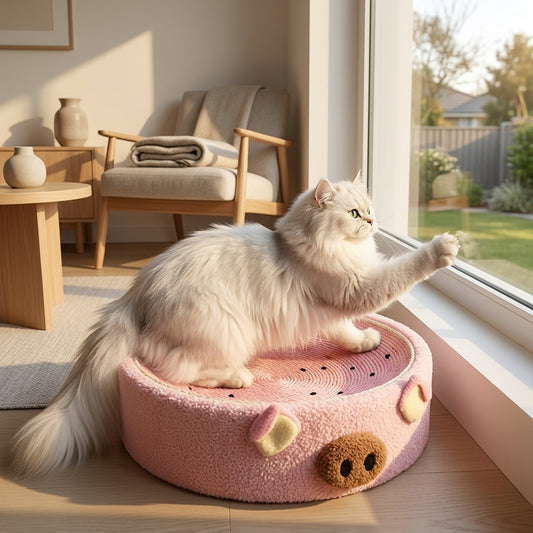 Catvera Round Bowl Cat Scratcher Bed - Main Product Image