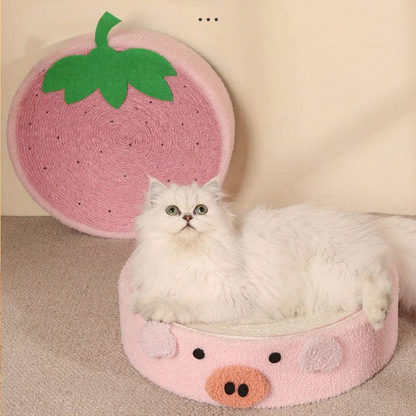 Catvera Round Cat Scratching Bed - Image 7|||PROMPT|||Cleaned image. Original analysis: found 1 watermark text overlay containing brand/meme reference