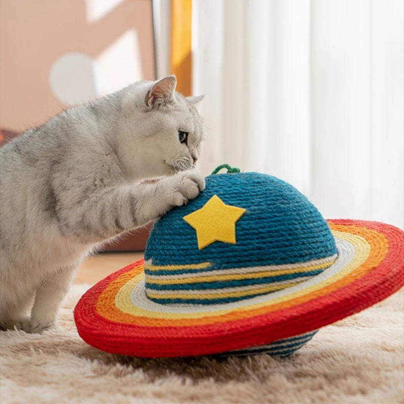 Catvera Saturn Planet Cat Scratcher - Image 4|||PROMPT|||Original clean product image