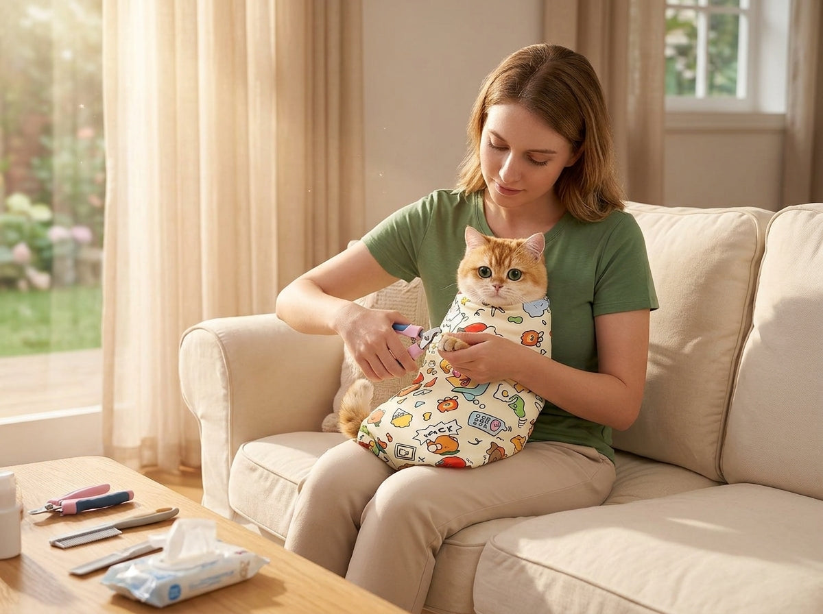 Catvera Self-Adherent Cat Grooming Wrap - Stress-Free Grooming Experience