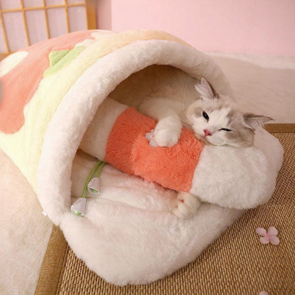 Catvera Self-Warming Cave Cat Bed - Image 4|||PROMPT|||Original clean product image