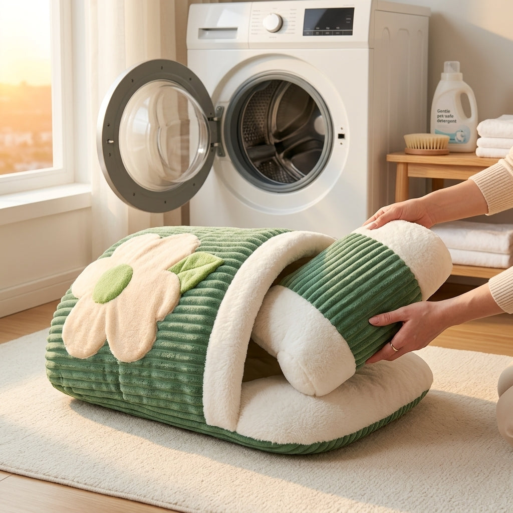 Catvera Self-Warming Cave Cat Bed - Easy Maintenance Design