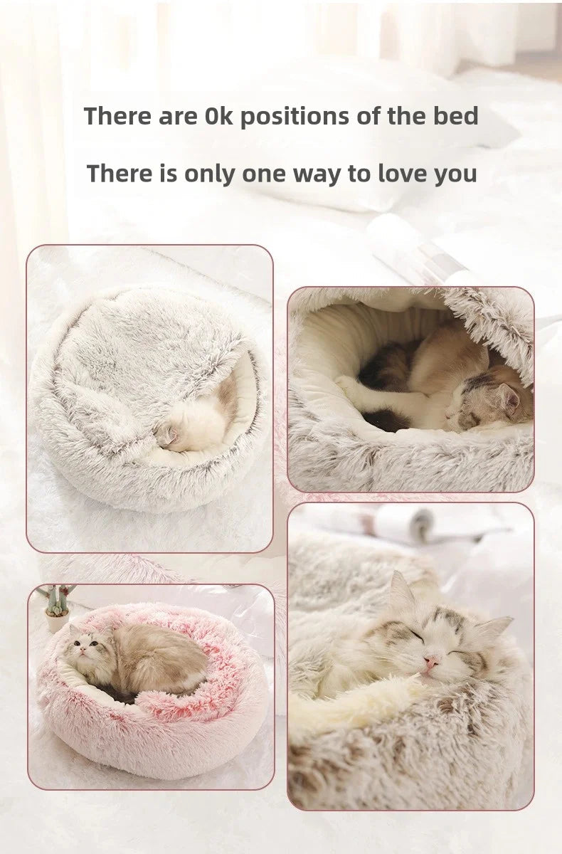 Catvera Semi-Enclosed Pet Bed - Image 4|||PROMPT|||Original clean product image