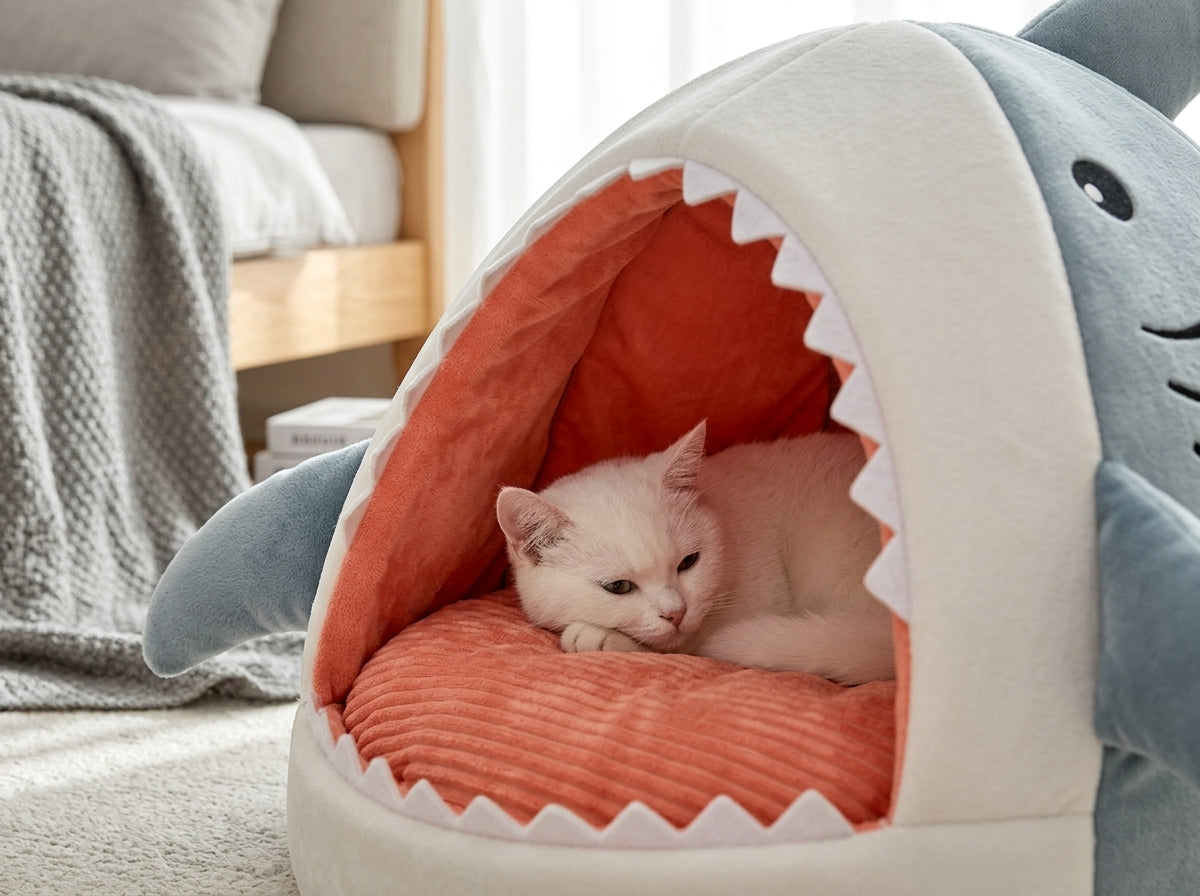 Catvera Shark Cave Pet Bed - Ultimate Comfort Design