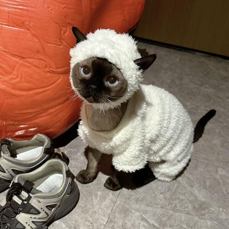 Catvera Sheep Halloween Costume Sphynx - Image 5|||PROMPT|||Original clean product image