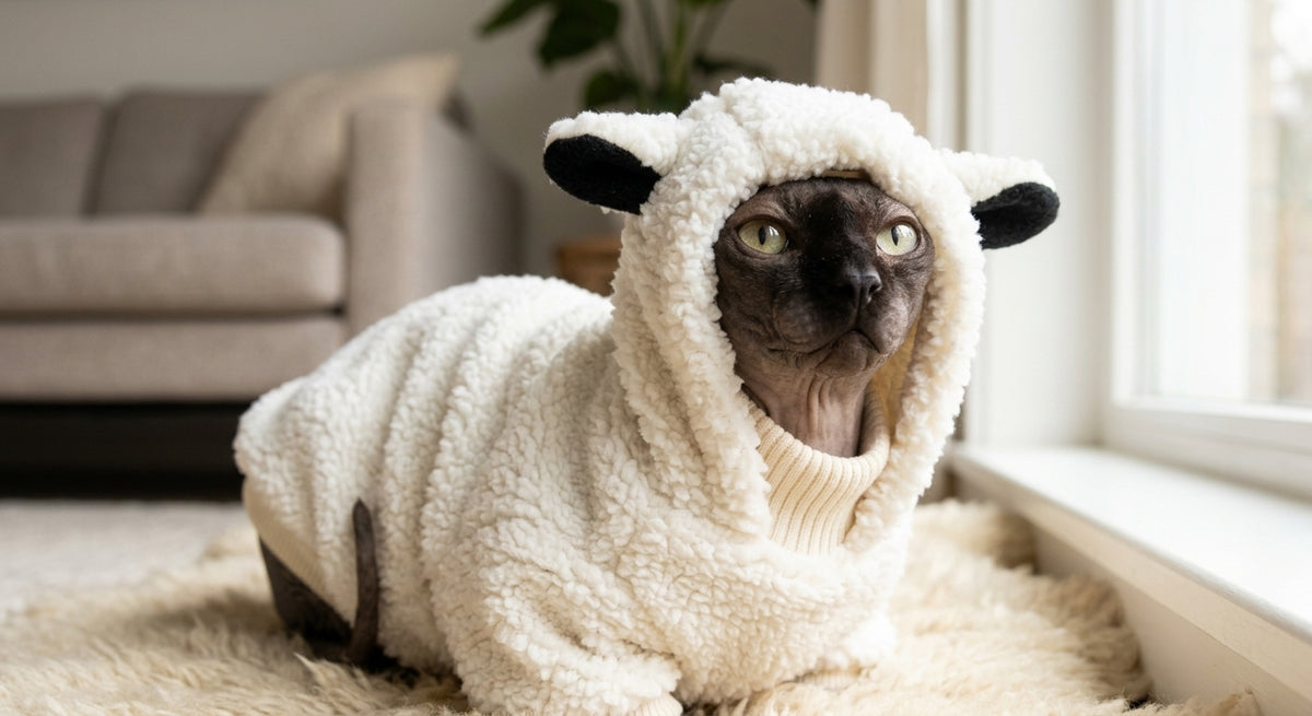 Catvera Sheep Halloween Costume Sphynx - Sphynx Cat Comfort Technology