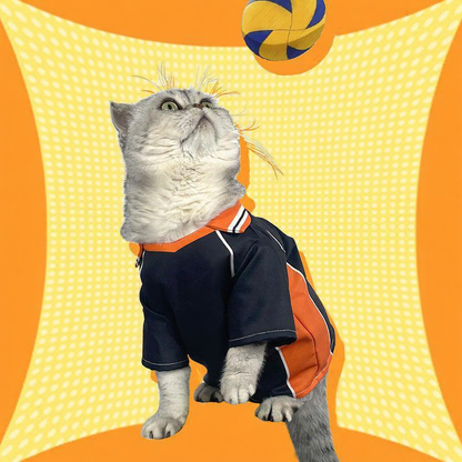 Catvera Shoyo Hinata Volleyball Cosplay Costume - Image 17|||PROMPT|||Cleaned image. Original analysis: Found multiple brand names and logos: Japanese text 'ハイキュー!!' (Haikyu!!) at top left, large white text overlay 'KARASUNO' in center background, volleyball net graphic with team branding, sports jersey with team insignia and number 9, and decorative elements associated with the Haikyu!! anime/manga series