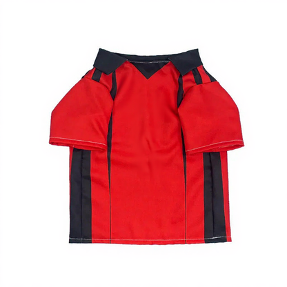 Catvera Shoyo Hinata Volleyball Cosplay Costume - Image 3|||PROMPT|||Cleaned image. Original analysis: Found 1 brand logo and 1 brand name on the product: a small logo/text mark in the upper left area of the jersey and Japanese characters (音駒) with the number 5 on the front center