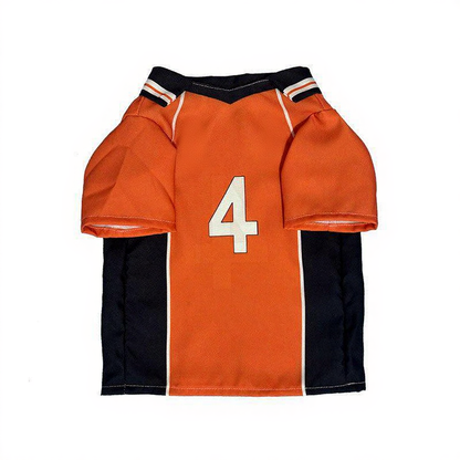 Catvera Shoyo Hinata Volleyball Cosplay Costume - Image 5|||PROMPT|||Cleaned image. Original analysis: Found 2 brand names/logos on the product: 'ics' logo with footprint symbol on the left chest area, and Japanese characters (kanji) on the right chest area